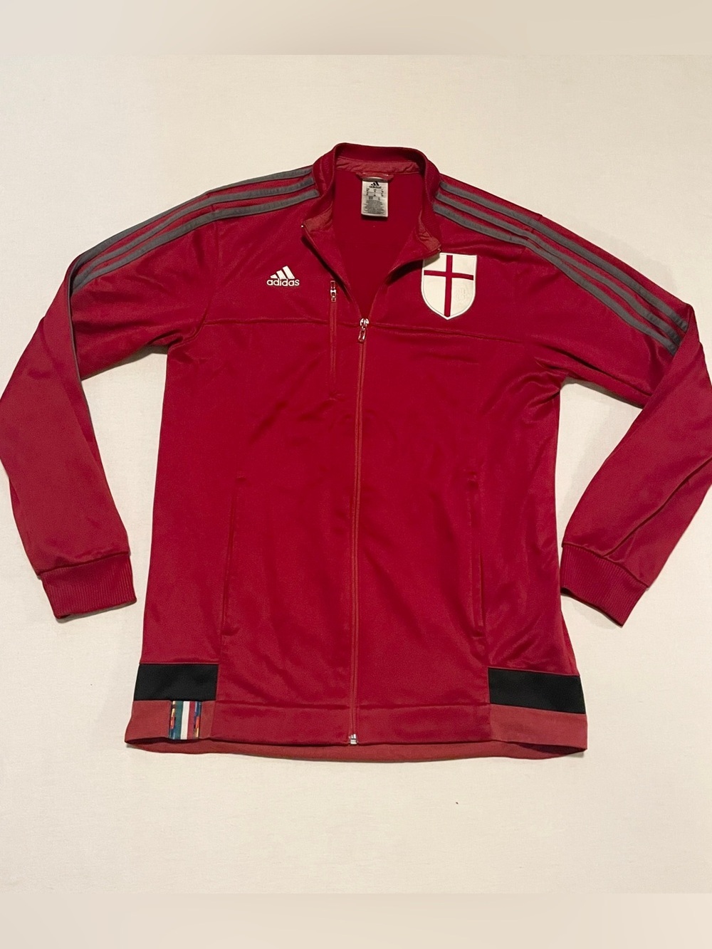 adidas AC Milan 2014-15 Anthem Track Jacket Men’s Size Medium Red Grey